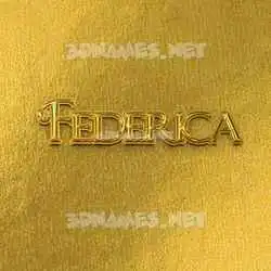 federica in All Gold style - 3D name wallpaper