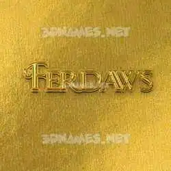 ferdaws in All Gold style - 3D name wallpaper