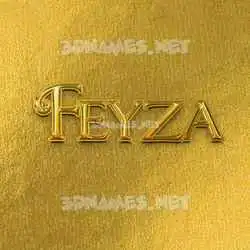 feyza in All Gold style - 3D name wallpaper