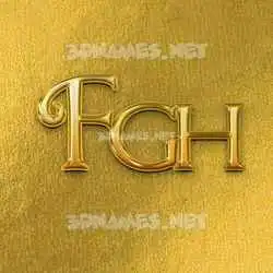 fgh in All Gold style - 3D name wallpaper