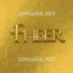 fheer in All Gold style - 3D name wallpaper