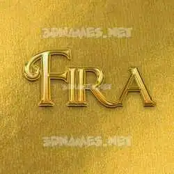 fira in All Gold style - 3D name wallpaper