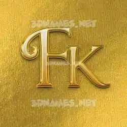 fk in All Gold style - 3D name wallpaper