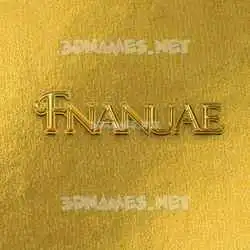 fnanuae in All Gold style - 3D name wallpaper