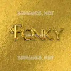 fonky in All Gold style - 3D name wallpaper