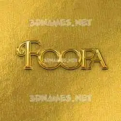 foofa in All Gold style - 3D name wallpaper
