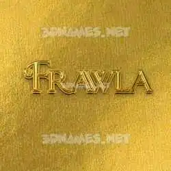 frawla in All Gold style - 3D name wallpaper