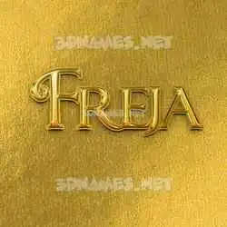 freja in All Gold style - 3D name wallpaper