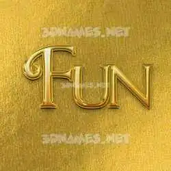 fun in All Gold style - 3D name wallpaper