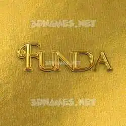 funda in All Gold style - 3D name wallpaper