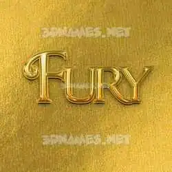 fury in All Gold style - 3D name wallpaper