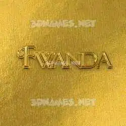 fwanda in All Gold style - 3D name wallpaper