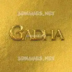 gadha in All Gold style - 3D name wallpaper