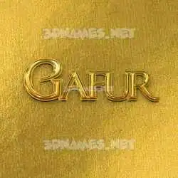gafur in All Gold style - 3D name wallpaper
