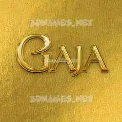 gaja in All Gold style - 3D name wallpaper