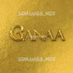 ganaa in All Gold style - 3D name wallpaper
