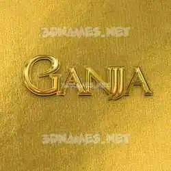 ganjja in All Gold style - 3D name wallpaper