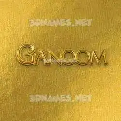 ganoom in All Gold style - 3D name wallpaper