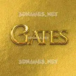 gates in All Gold style - 3D name wallpaper