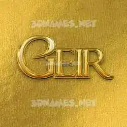 geir in All Gold style - 3D name wallpaper