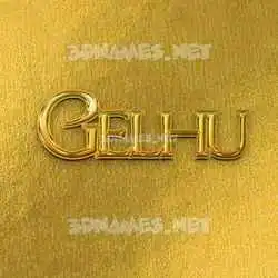 gelhu in All Gold style - 3D name wallpaper