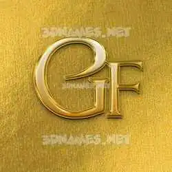 gf in All Gold style - 3D name wallpaper