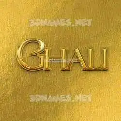 ghali in All Gold style - 3D name wallpaper
