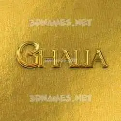 ghalia in All Gold style - 3D name wallpaper
