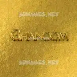 ghanoom in All Gold style - 3D name wallpaper