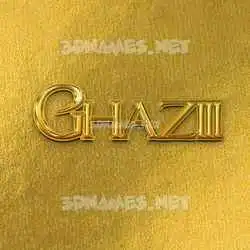ghaziii in All Gold style - 3D name wallpaper