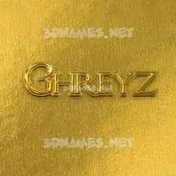ghreyz in All Gold style - 3D name wallpaper