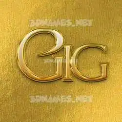 gig in All Gold style - 3D name wallpaper