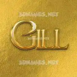 gill in All Gold style - 3D name wallpaper