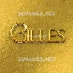 gilles in All Gold style - 3D name wallpaper