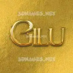 gilu in All Gold style - 3D name wallpaper