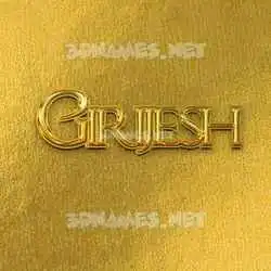 girijesh in All Gold style - 3D name wallpaper