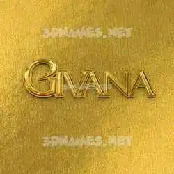 givana in All Gold style - 3D name wallpaper