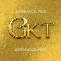 gkt in All Gold style - 3D name wallpaper