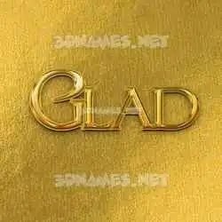 glad in All Gold style - 3D name wallpaper