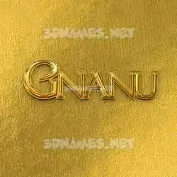 gnanu in All Gold style - 3D name wallpaper