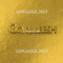 gokuleesh in All Gold style - 3D name wallpaper