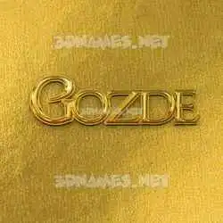 gozde in All Gold style - 3D name wallpaper