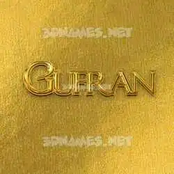 gufran in All Gold style - 3D name wallpaper