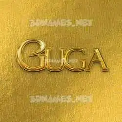 guga in All Gold style - 3D name wallpaper