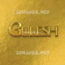 gulesh in All Gold style - 3D name wallpaper