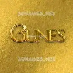 gunes in All Gold style - 3D name wallpaper