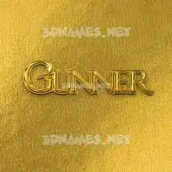 gunner in All Gold style - 3D name wallpaper
