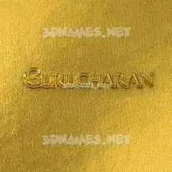 gurucharan in All Gold style - 3D name wallpaper