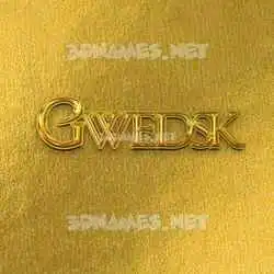 gwedsk in All Gold style - 3D name wallpaper