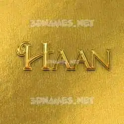 haan in All Gold style - 3D name wallpaper